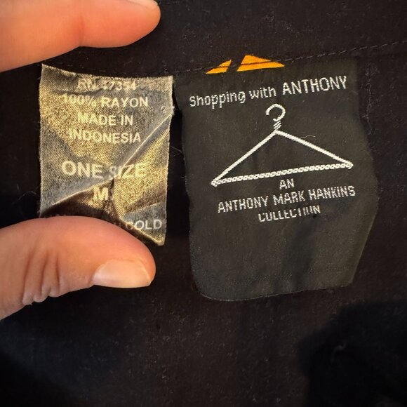 Vintage 90s Black & Orange Boho Maxi-Length Kaftan, Fringe Accents, Art-to-Wear - Picture 6 of 7